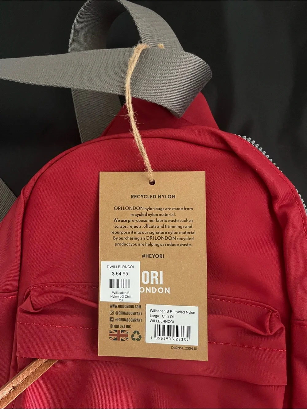 Ori London Red Crossbody Sling Bag